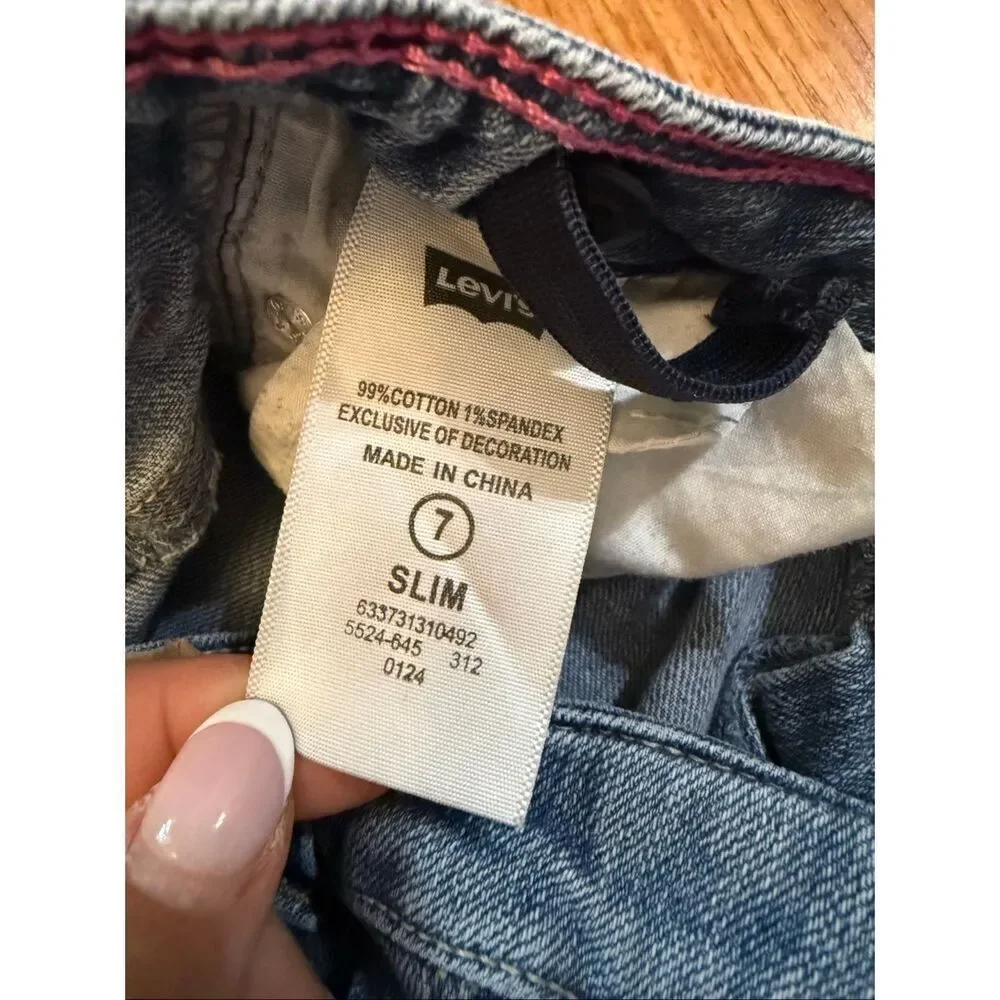 Levi's Kids Slim Fit Skinny Flare Cotton Denim Jeans Blue Size 7